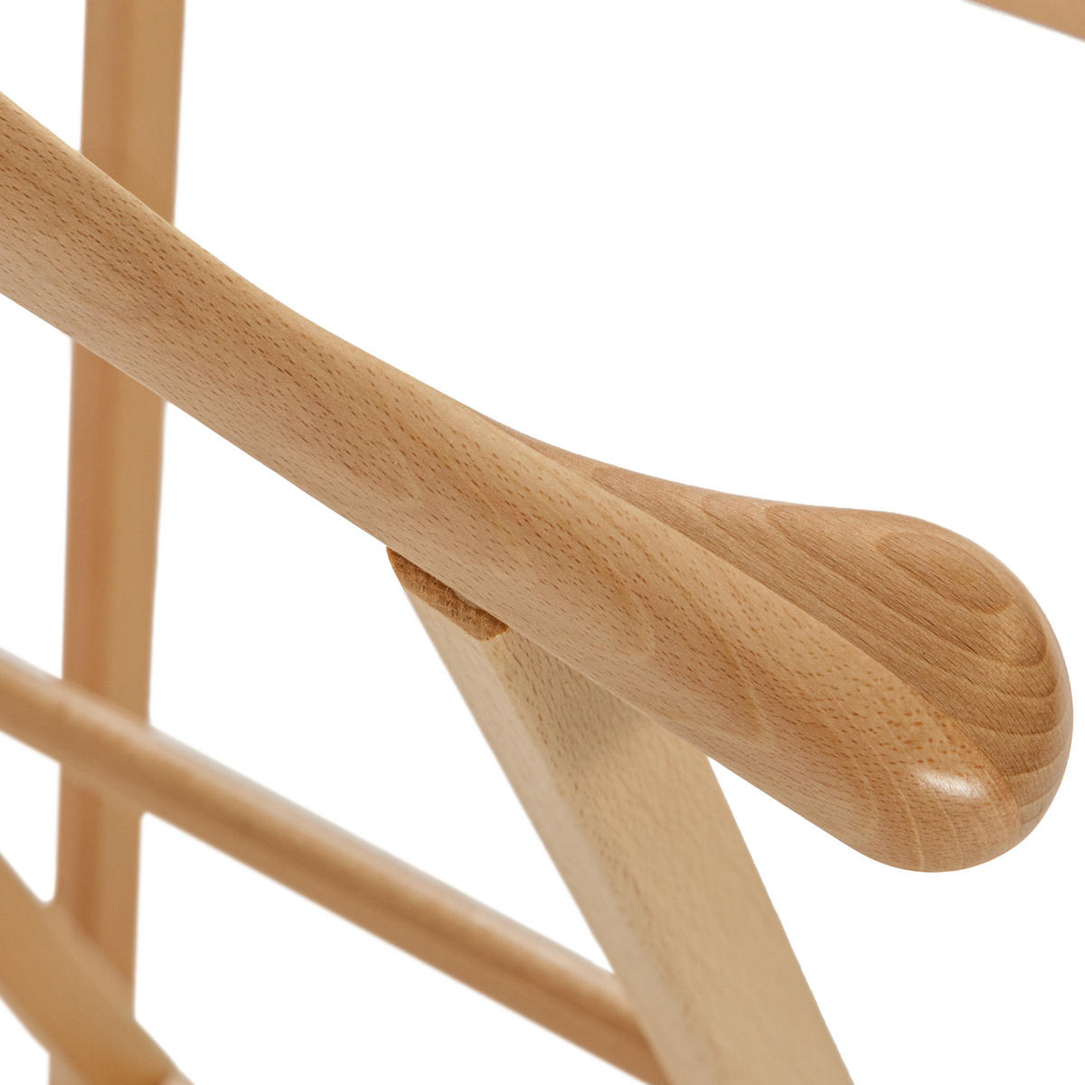 KLEIDERBUTLER AGLAS Herrendiener, auf Drehrollen, natürliches Buchenholz - Naturfarben, Holz (43/105/32cm) - KONSIMO®