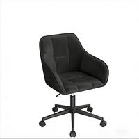 BÜROSTUHL höhenverstellbar Samt Schwarz - Schwarz, Metall (40.5/40/61cm) - Meubliv