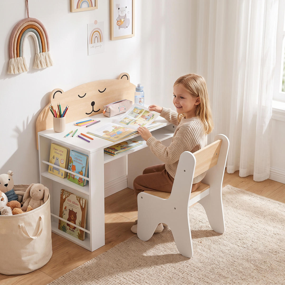 KINDERSITZGRUPPE 2er Set Spanplatte MDF Weiß - Weiß, Holzwerkstoff (41.2/74.5/80cm) - AIYAPLAY