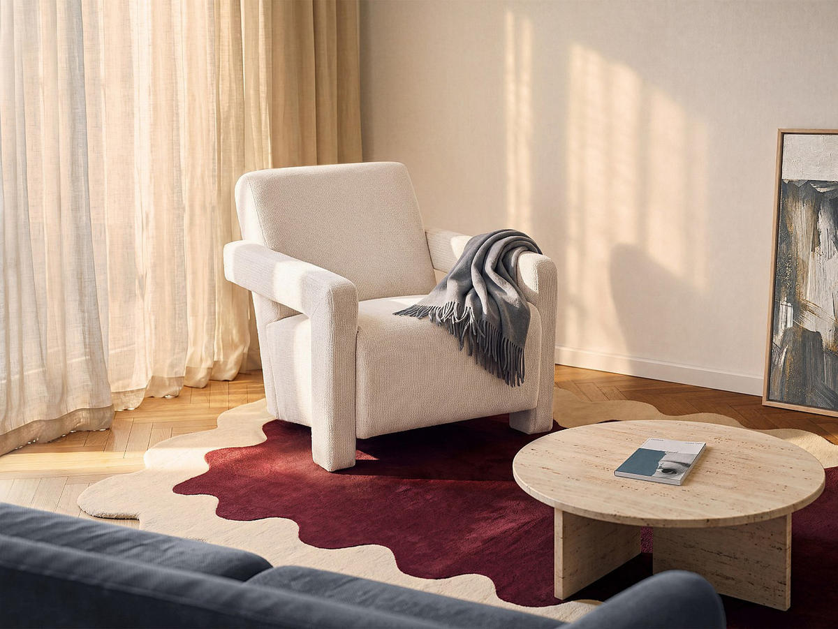 SESSEL mit gerader Rückenlehne - 1 Person - stoff - beige Isparta - Beige, Textil (65/71/83cm) - Vente-Unique