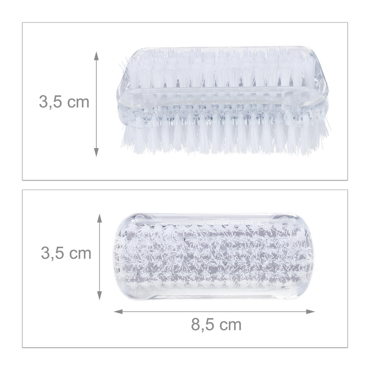 8XKARTÁČEK na nehty - různobarevná, plast (8.5/3.5/3.5cm) - Relaxdays