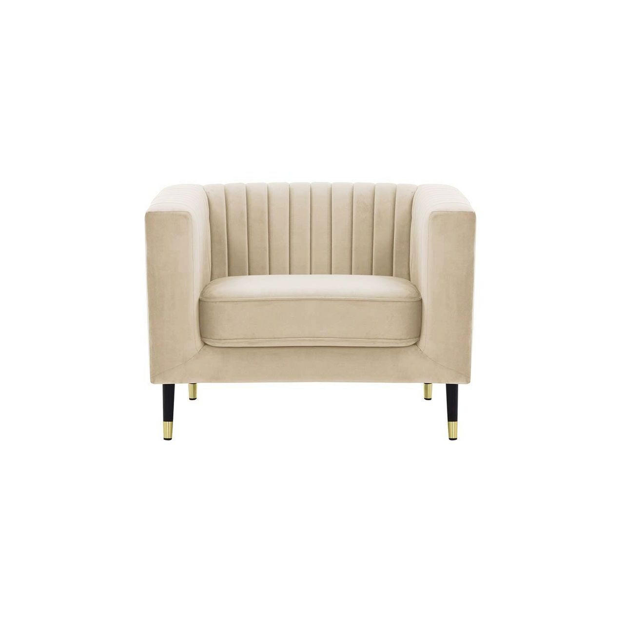 SESSEL Slender-Velluto 2 - Creme, Holz/Textil (99/71/83cm) - SLF24