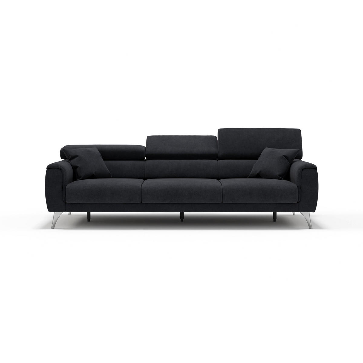 LINEARSOFA Caravaggio - Schwarz, Textil (244/73/102cm) - Divani.store