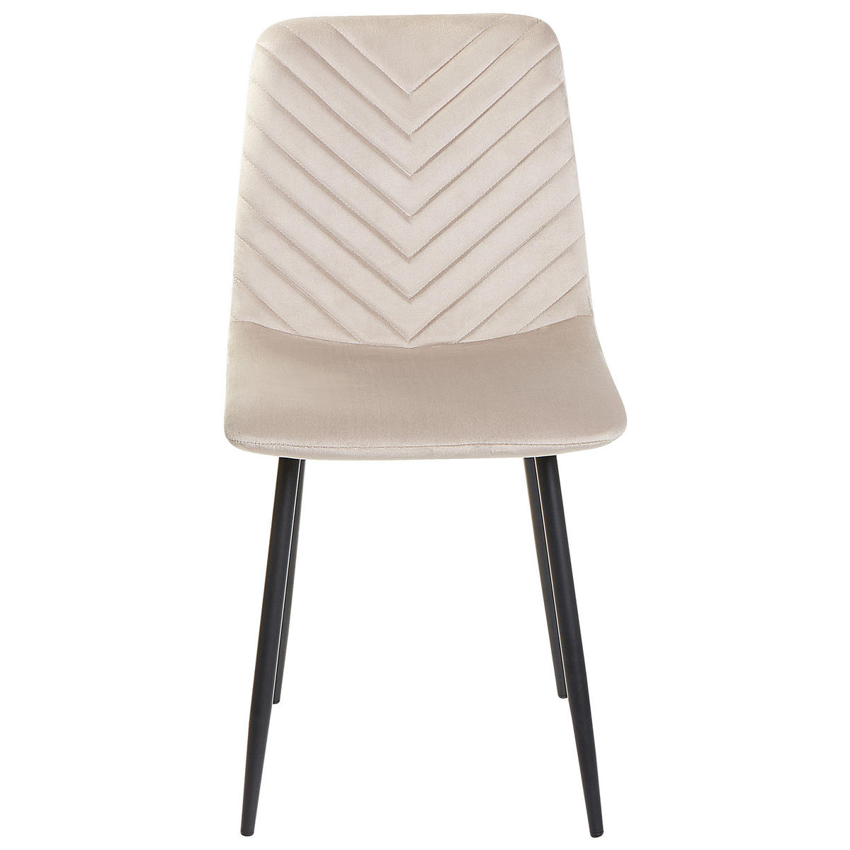 ESSZIMMERSTUHL 4er-Set Samtstoff Taupe Havre - Beige/Schwarz, Textil (45/88/62cm) - Beliani