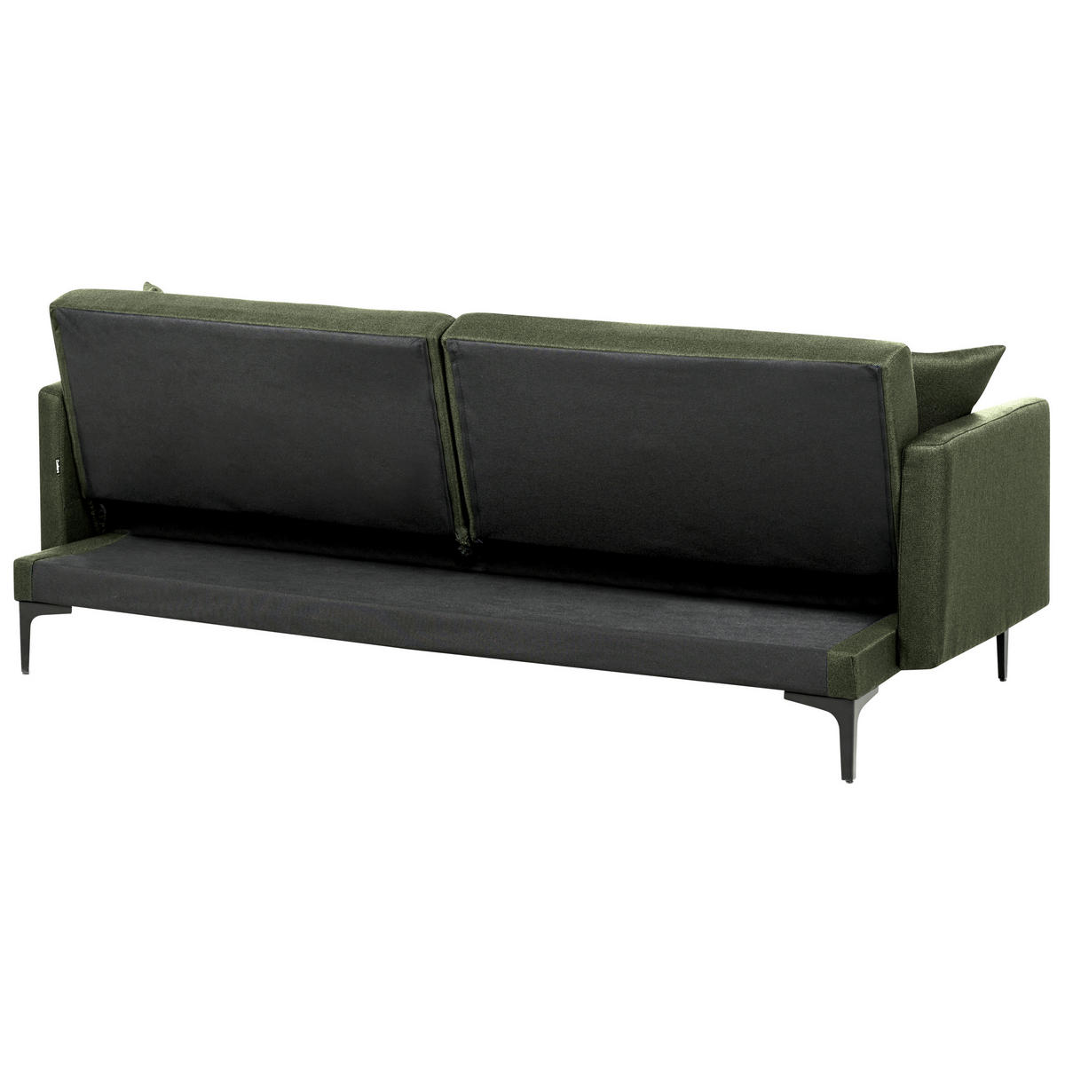 3-SITZER-SCHLAFSOFA dunkelgrün/schwarz Lucan - Schwarz/Grün, Textil (191/75/91cm) - Beliani