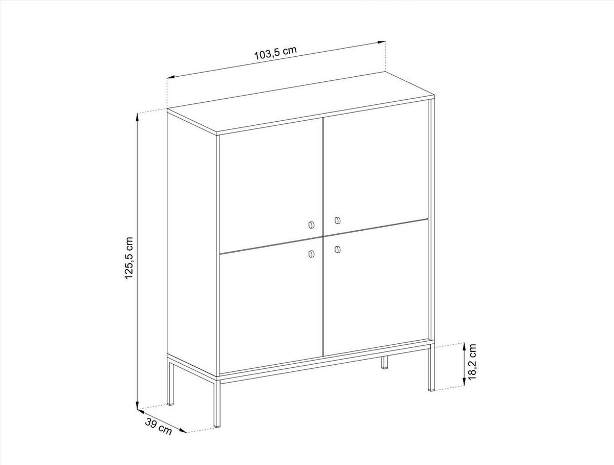 SIDEBOARD MONO Beige 104x39x126 cm - Beige, Holzwerkstoff (104/126/39cm) - FURNLUX