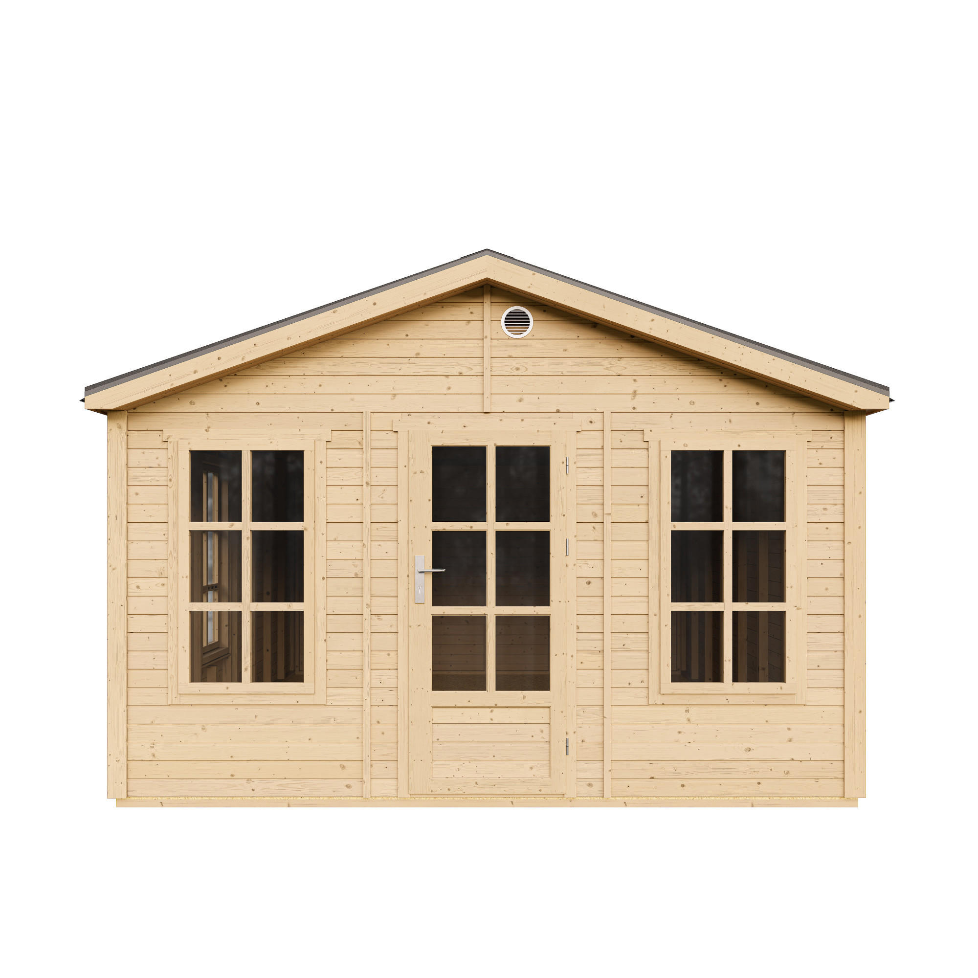 GARTENHAUS HOLZ M736 370 x 480 cm - Naturfarben, Holz (382/276/512cm) - Timbela