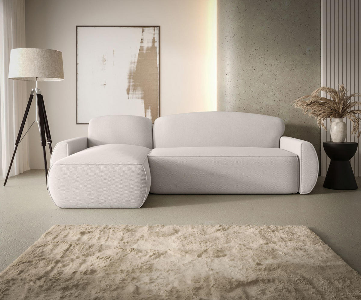 ECKSOFA mit Schlaffunktion LUCAS Curio 02 Links - Creme, Textil (240/145cm) - Bedante