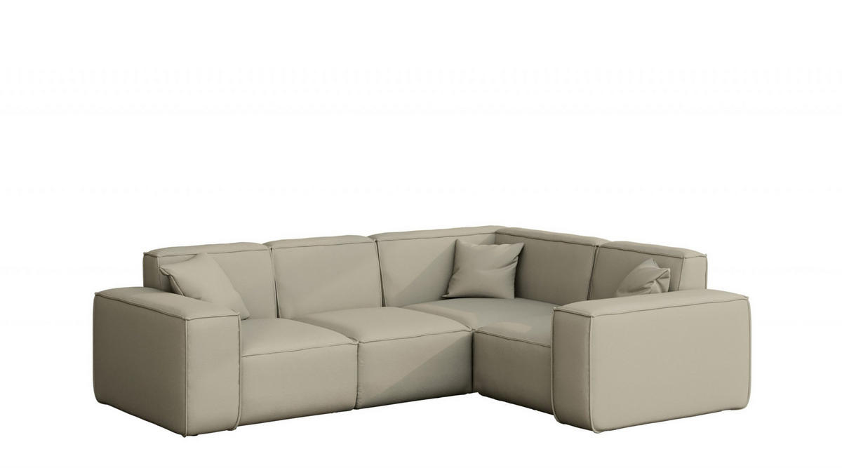 GARTENECKSOFA L-form MALIBU Stoff Odyssey Dunkelbeige Rechts - Beige, Holz (246/73/181cm) - Kaiser Möbel