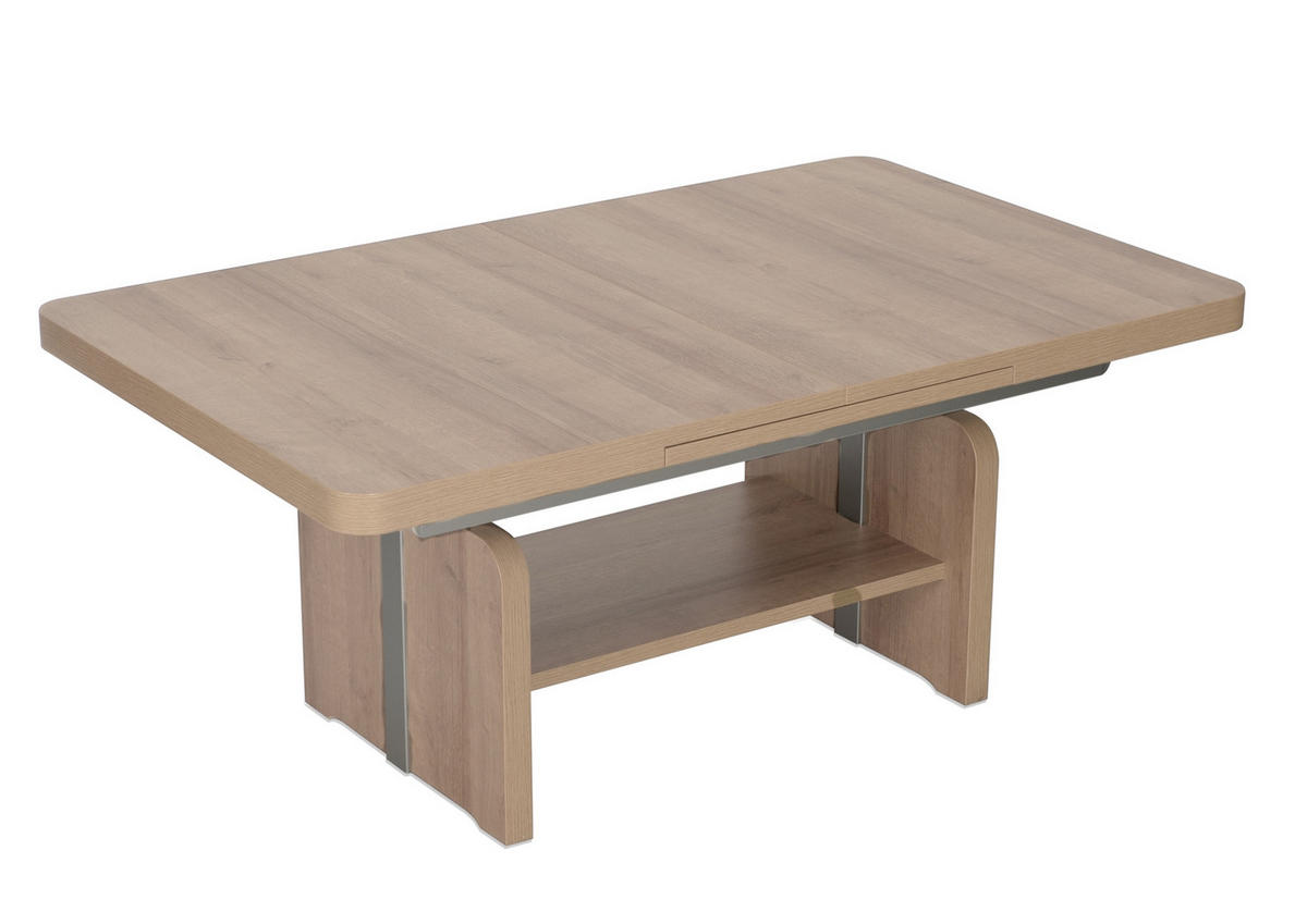 COUCHTISCH höhenverstellbar Clea 130x56x80 Holzwerkstoff Eiche Sägerau - Sonoma Eiche, Holzwerkstoff (130/80/80cm) - 58aufmkessel