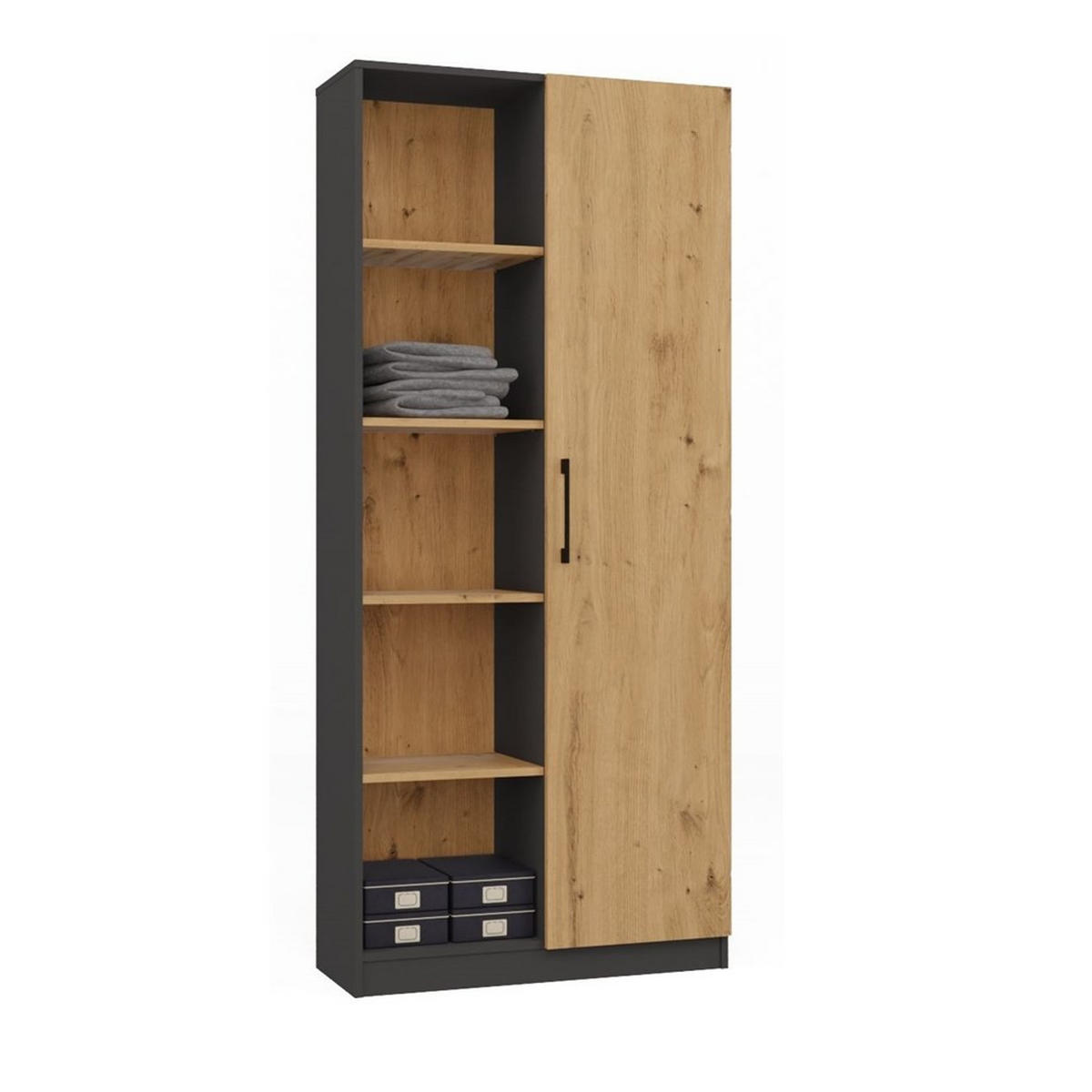 BÜCHERREGAL Anthrazit, Artisan 80/182/30 - Anthrazit, Holzwerkstoff (80/182/30cm) - RAUMHIRSCH FURNITURE