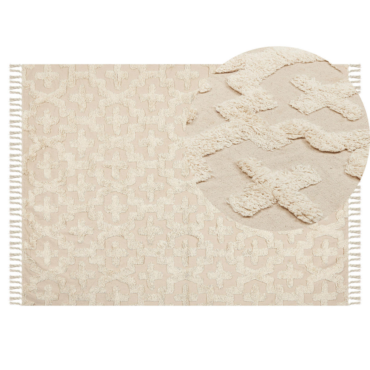 KURZFLOR-TEPPICH Itanagar 200/140 cm - Beige, Textil (140/200cm) - Beliani
