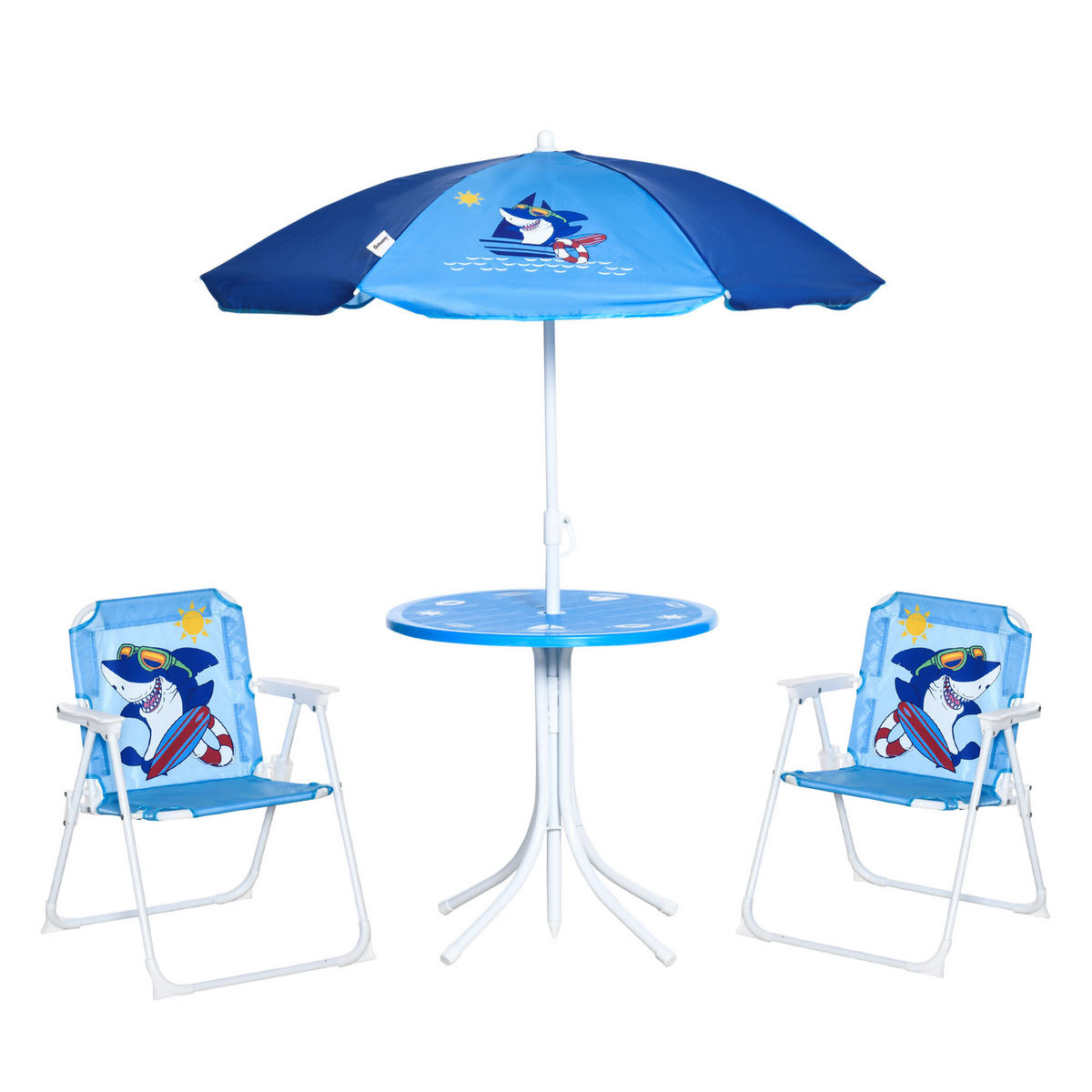 KINDERSITZGRUPPE, Blau, Metall, Polyester - Blau, Metall - Outsunny