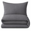 MUSSELIN-BETTWÄSCHE 135x200 Uni - Bettbezug Bügelfrei aus 100% Baumwolle - Einfarbig Anthrazit - Anthrazit, Textil (135/200cm) - Carpe Sonno