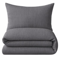 MUSSELIN-BETTWÄSCHE 135x200 Uni - Bettbezug Bügelfrei aus 100% Baumwolle - Einfarbig Anthrazit - Anthrazit, Textil (135/200cm) - Carpe Sonno