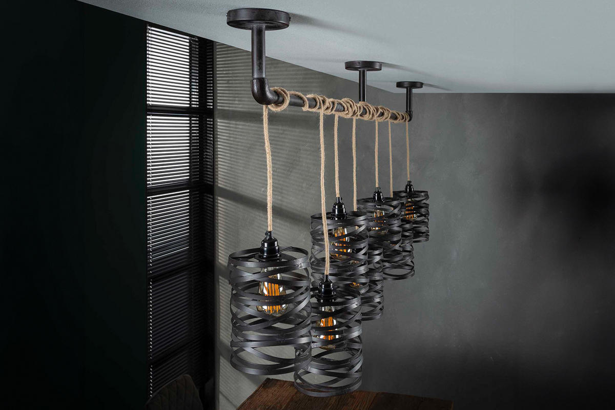 HÄNGELAMPE ALMAS Schwarz Metall - Schwarz, Metall (15/157/150cm) - KAWOLA