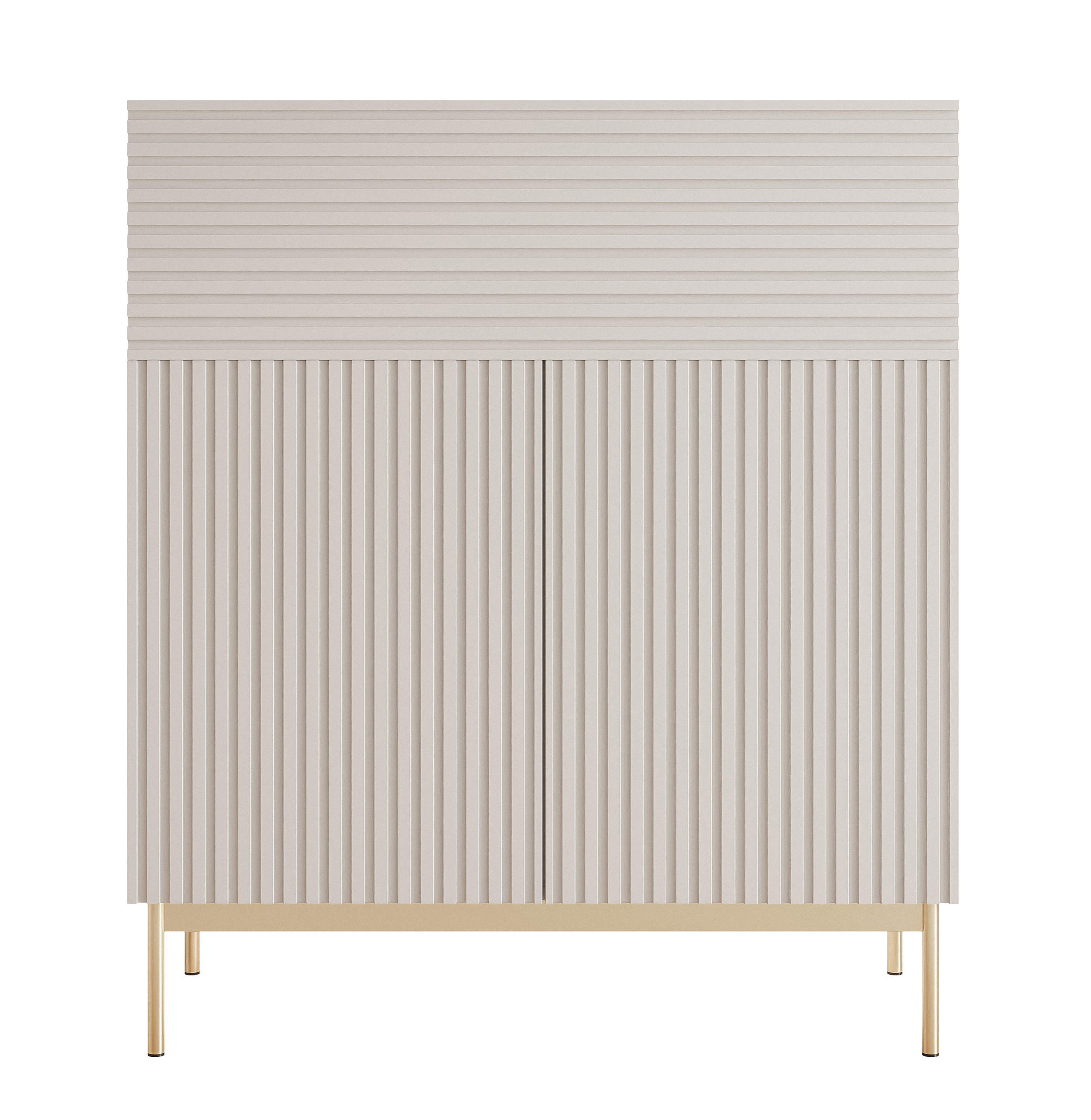 HIGHBOARD Linearis Kaschmirgrau 92 cm - Taupe/Goldfarben, Holzwerkstoff/Metall (91.9/105.4/35cm) - Selsey