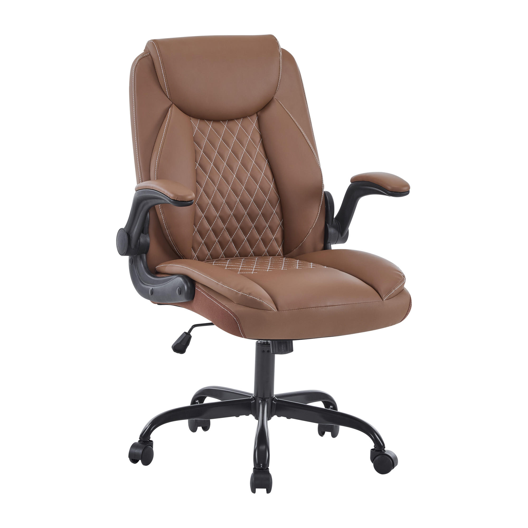 CHEFSESSEL DE-41049 mit Flip-up-Armlehnen und Lendenstütze Braun - Braun, Metall (64/102/64cm) - ComfortXL
