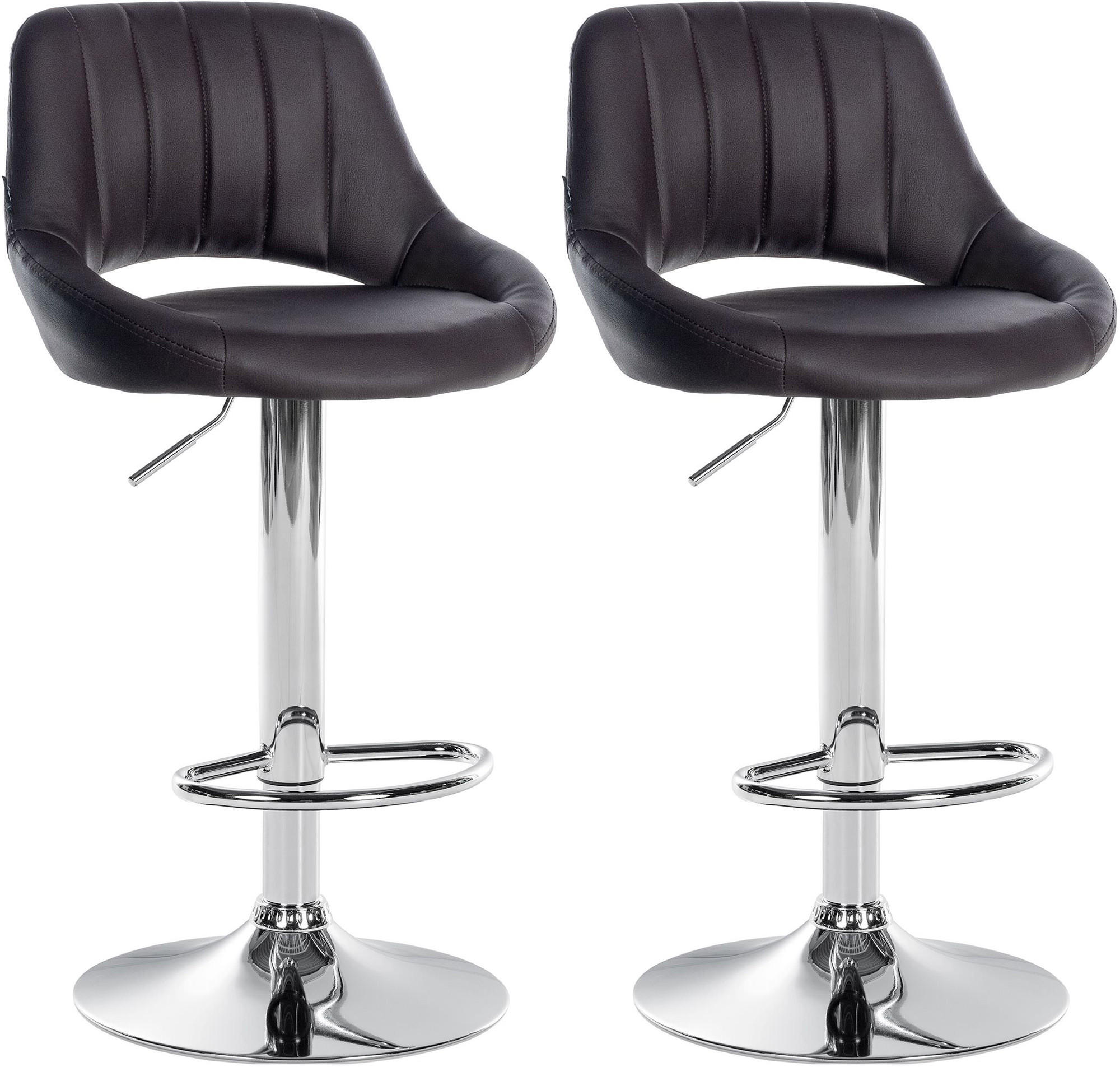 BARHOCKER 2er Set Lederlook braun - Braun, Textil (47/85/48cm) - CLP