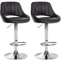 BARHOCKER 2er Set Lederlook braun - Braun, Textil (47/85/48cm) - CLP