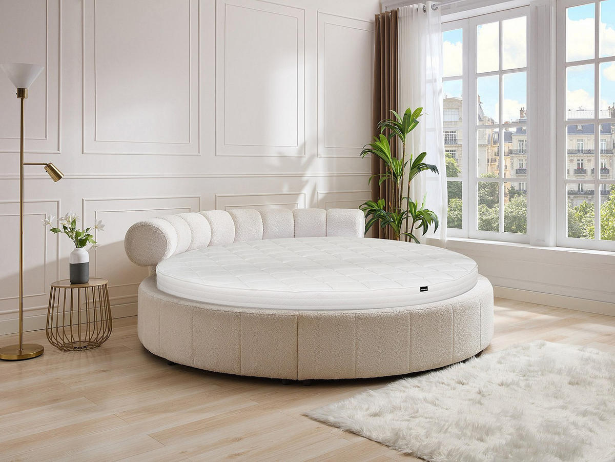 RUNDE Matratze - -Sitzer - Stoff - Weiß - - Weiß, Textil (220/220cm) - Vente-Unique