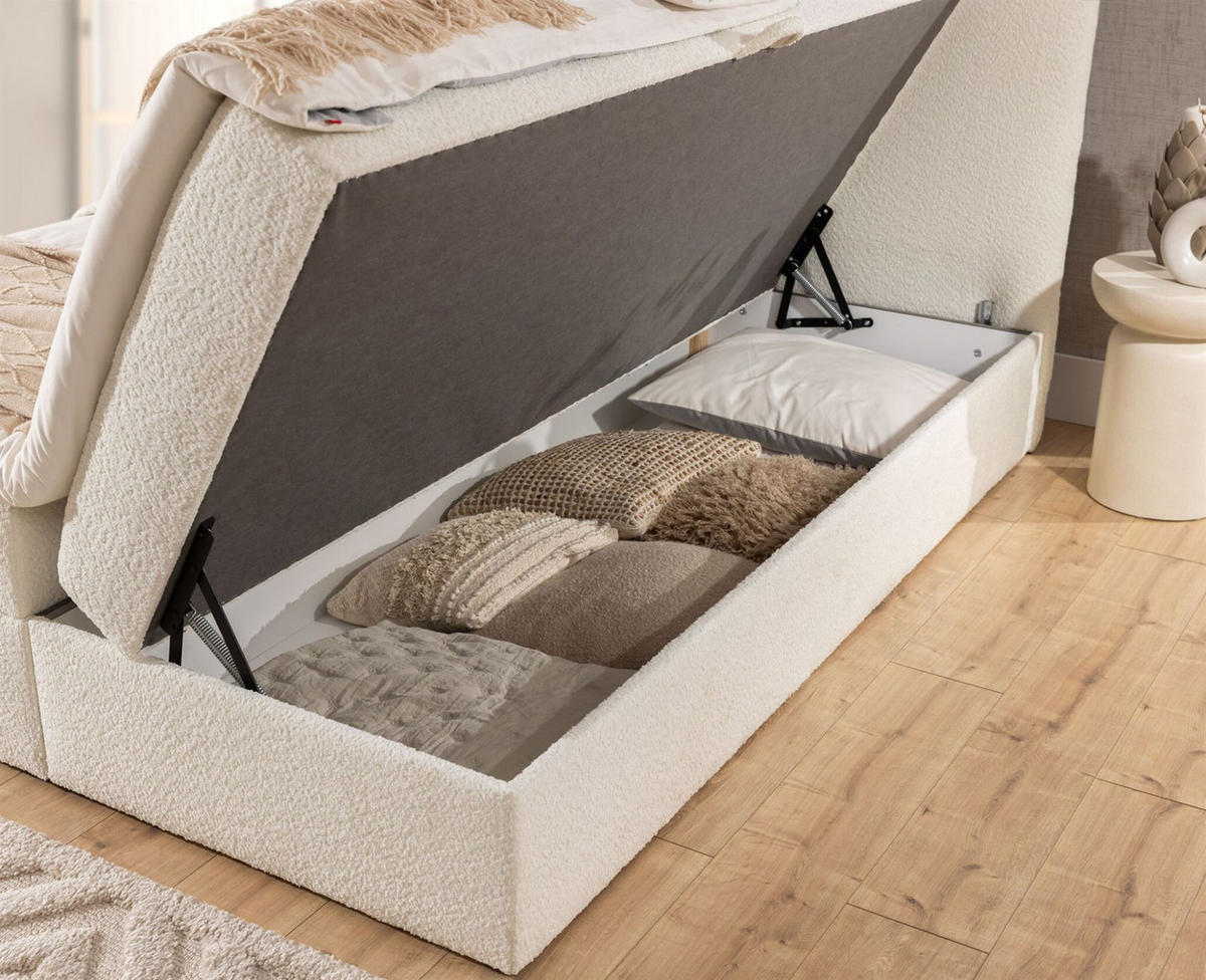 BOXBETT Amador Premium - Beige, Holzwerkstoff/Textil (180/220cm) - Fun Möbel