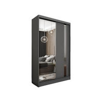 SCHWEBETÜRENSCHRANK Gabo 120 cm mit Spiegel 2-türig, grau - Grau, Kunststoff (120/216/61cm) - Margaret Hadas24