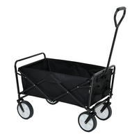CĂRUCIOR DIN LEMN TIP VAGON, se poate strânge, cu capacitate de încărcare de 110 kg - negru, material textil (50/59/50cm) - RAUMHIRSCH FURNITURE