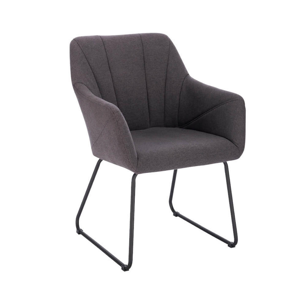ESSZIMMERSTUHL mit Armlehne Webstoff PAKU – Anthrazit - Anthrazit, Kunststoff (59/84/64cm) - Home Deluxe