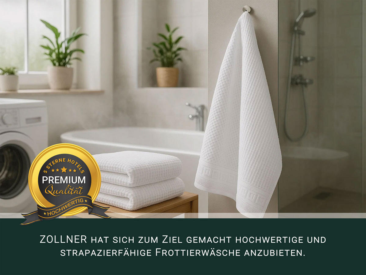 DUSCHTÜCHER, 4er-Set, 70x140 cm, 100% Baumwolle, Weiß - Weiß, Textil (70/140cm) - Zollner
