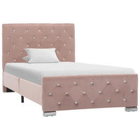 BETTGESTELL Rosa Samt 90/200 Cm - Rosa, Naturmaterialen (90/200cm) - vidaXL
