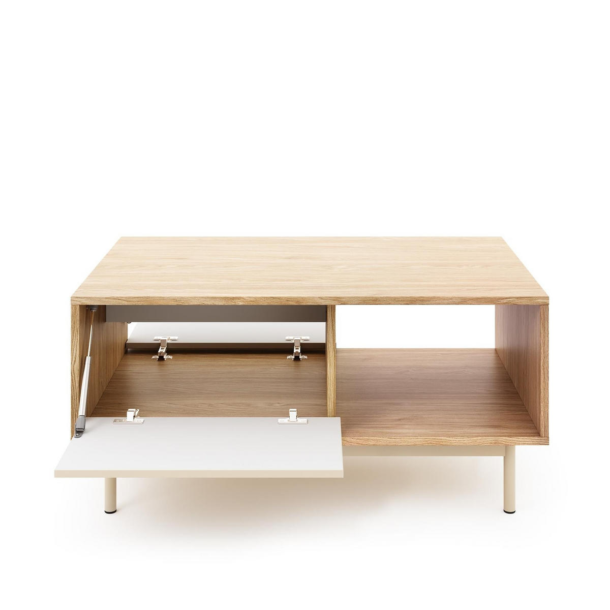 COUCHTISCH Latilo Kaschmir, zweitürige Couchtisch - Kaschmir/Braun, Holzwerkstoff (60/100/47cm) - Bettso