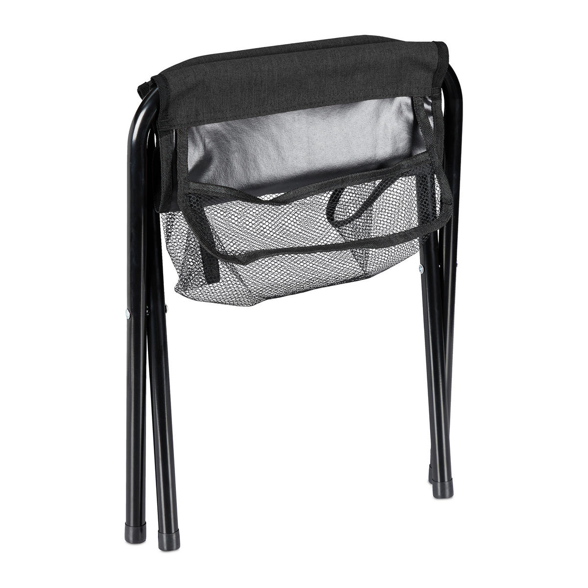 KLAPPHOCKER - Schwarz, Textil/Metall (29/39/35cm) - Relaxdays