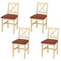 ESSZIMMERSTUHL Kiefer, Orange 4er-Set - Orange/Kieferfarben, Holz (43/85/44cm) - Jamb