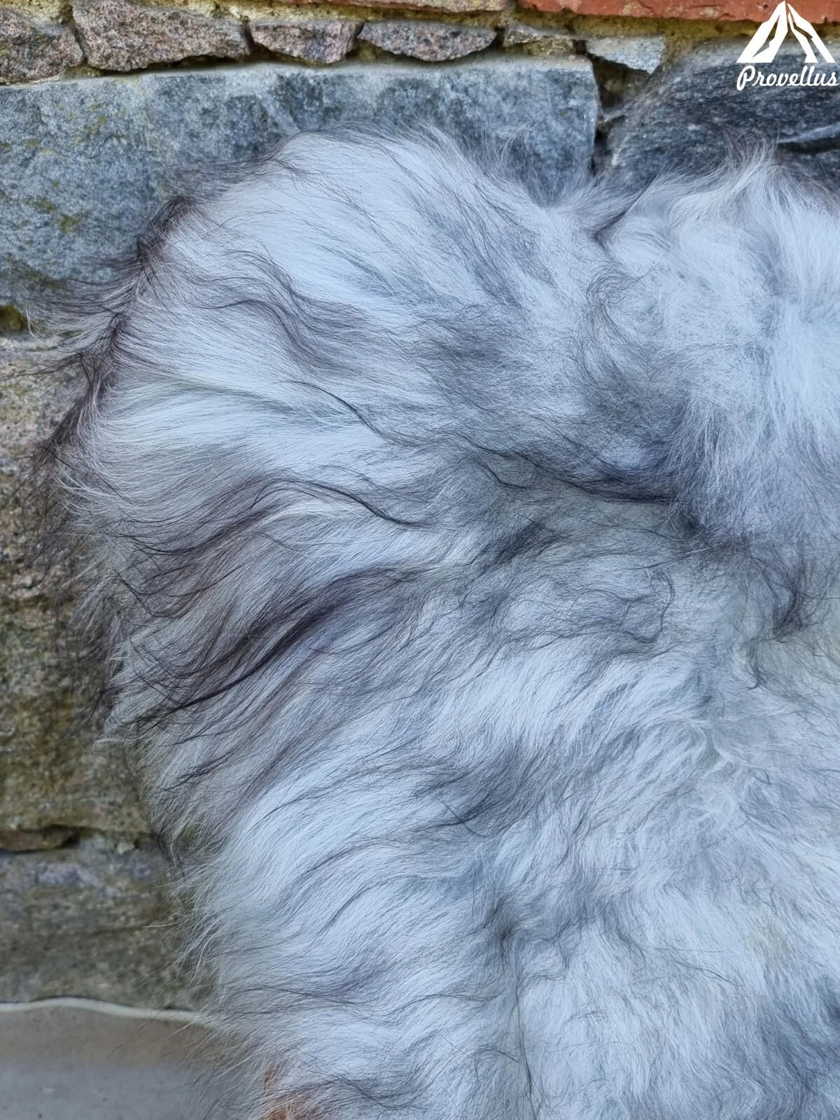 SCHAFFELL Langhaar skandinavisch weich chromfrei Hellgrau-Schwarz geflammt ca. 115 cm - Hellgrau/Schwarz, Fell (65/115cm) - Provellus