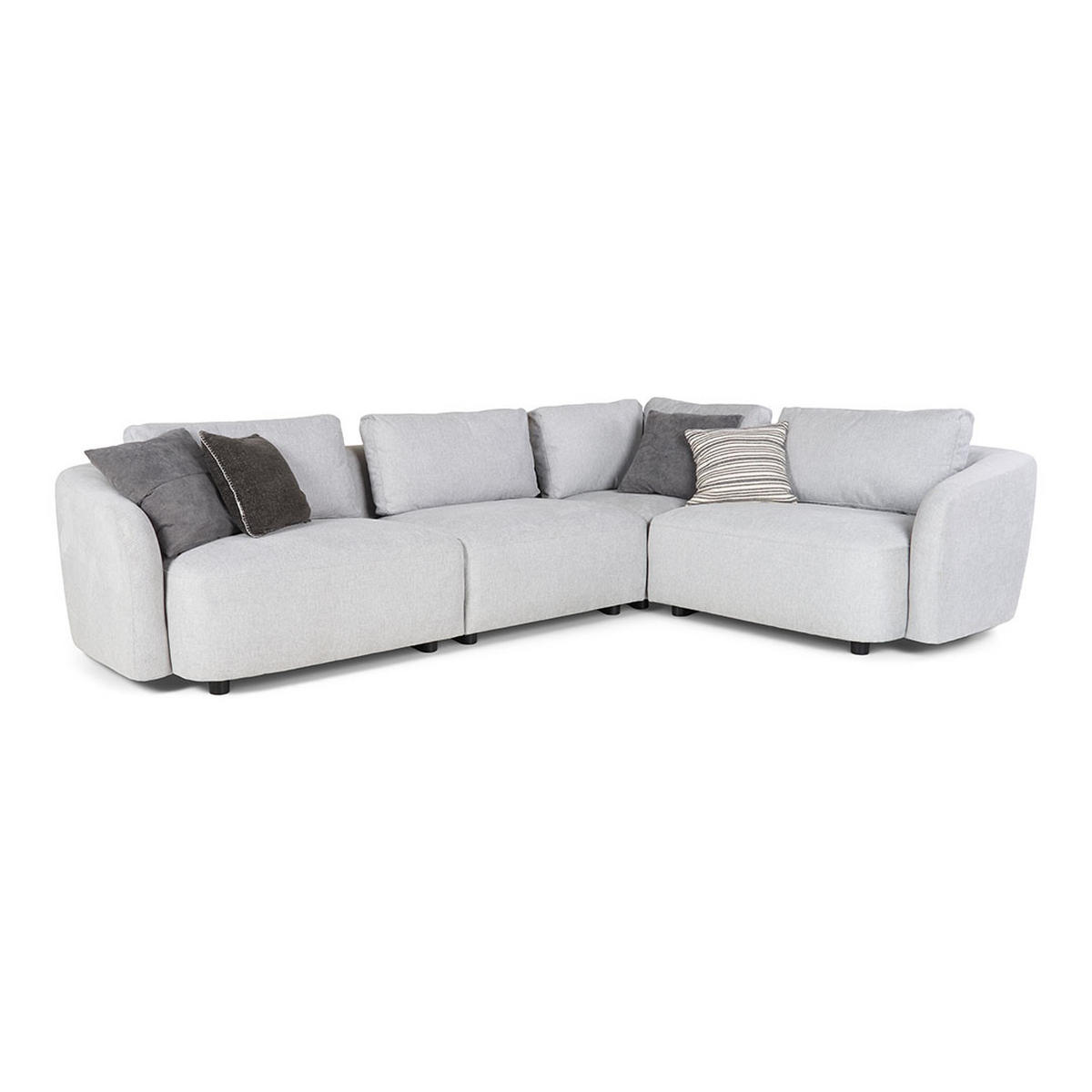 ECKSOFA Bergen Stoff Hellgrau - Hellgrau, Textil (205/297cm) - ebuy24