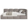 JUGENDBETT Cloudy rechts Bouclé Grau - Grau, Kunststoff/Textil (90/200cm) - Selsey