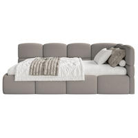 JUGENDBETT Cloudy rechts Bouclé Grau - Grau, Kunststoff/Textil (90/200cm) - Selsey