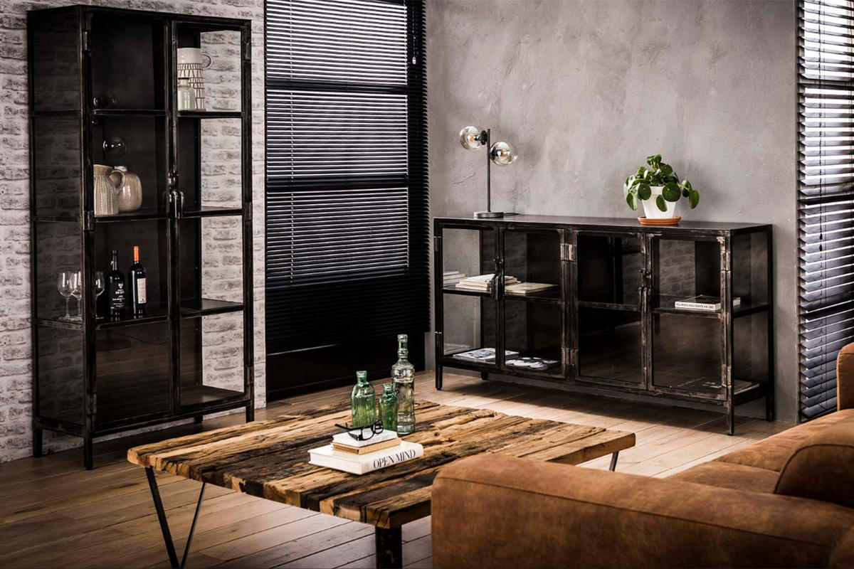 HIGHBOARD ARLES Schwarz Metall - Schwarz, Metall (90/190/40cm) - KAWOLA
