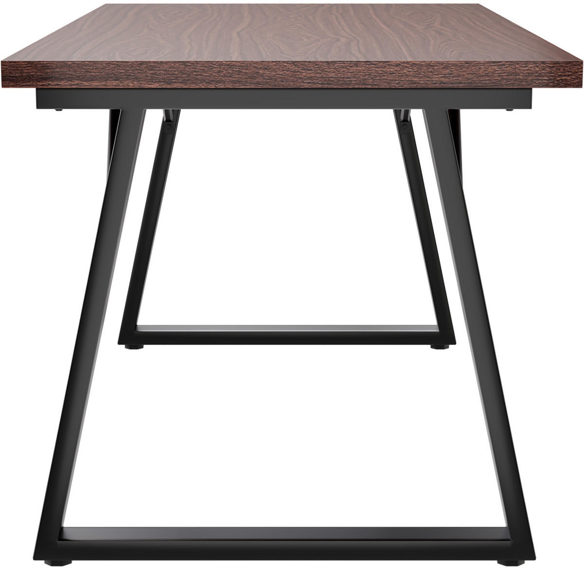 ESSTISCH in Holz, Metall 140/80/75cm - Walnussfarben/Schwarz, Holzwerkstoff (80/140/75cm) - HOMAVO