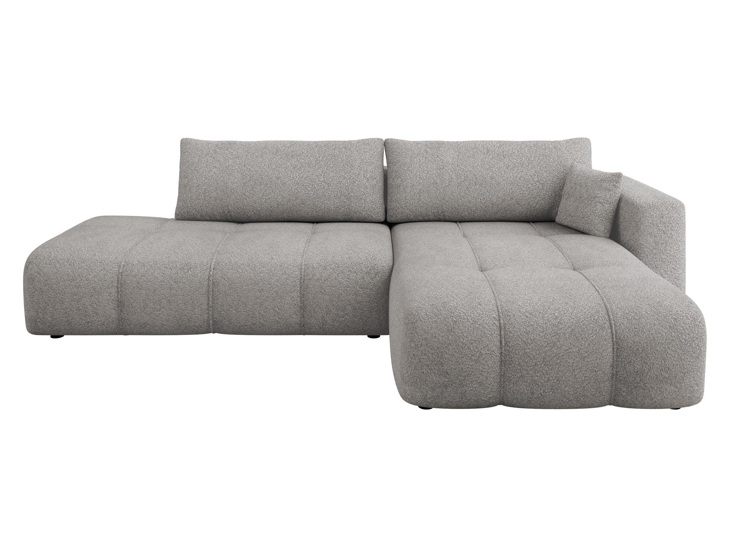 ECKSOFA Furyn O Boucle, Seite: Rechts - Schwarz/Grau, Holzwerkstoff/Kunststoff (262/145cm) - MIRJAN24