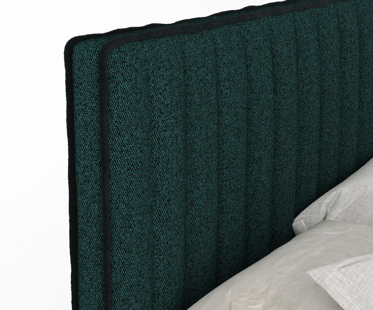BOXSPRINGBETT Nocturne Grün 140/200 cm - Schwarz/Grün, Holz/Holzwerkstoff (140/200cm) - Maison de Reve