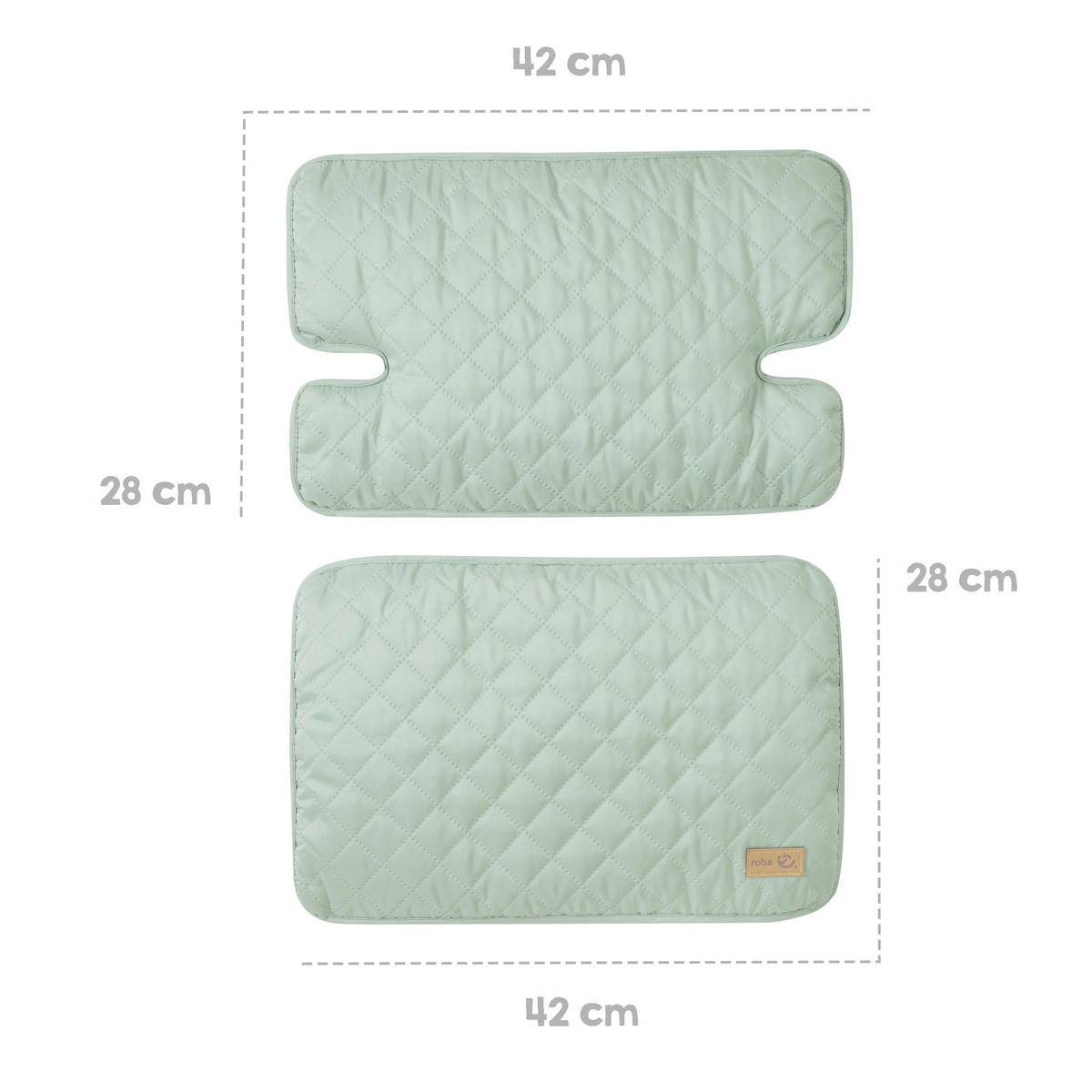 HOCHSTUHL-SITZVERKLEINERER 2-teilig roba Style Frosty green - Grün, Textil (42/1.5/28cm) - Roba