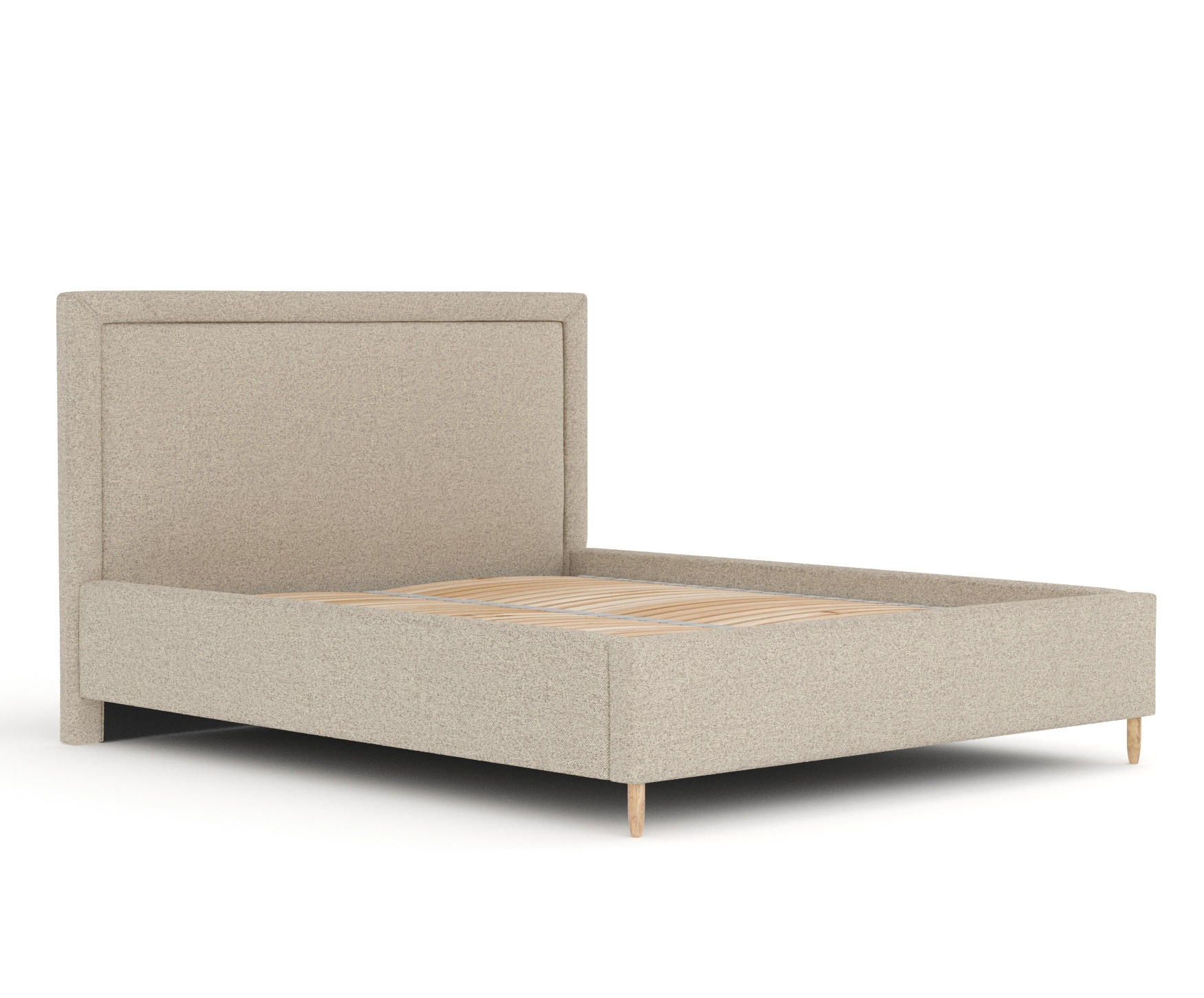 POLSTERBETT Ordina Beige 120/200 cm im Webstoff - Beige/Naturfarben, Holz/Holzwerkstoff (120/200cm) - Maison de Reve