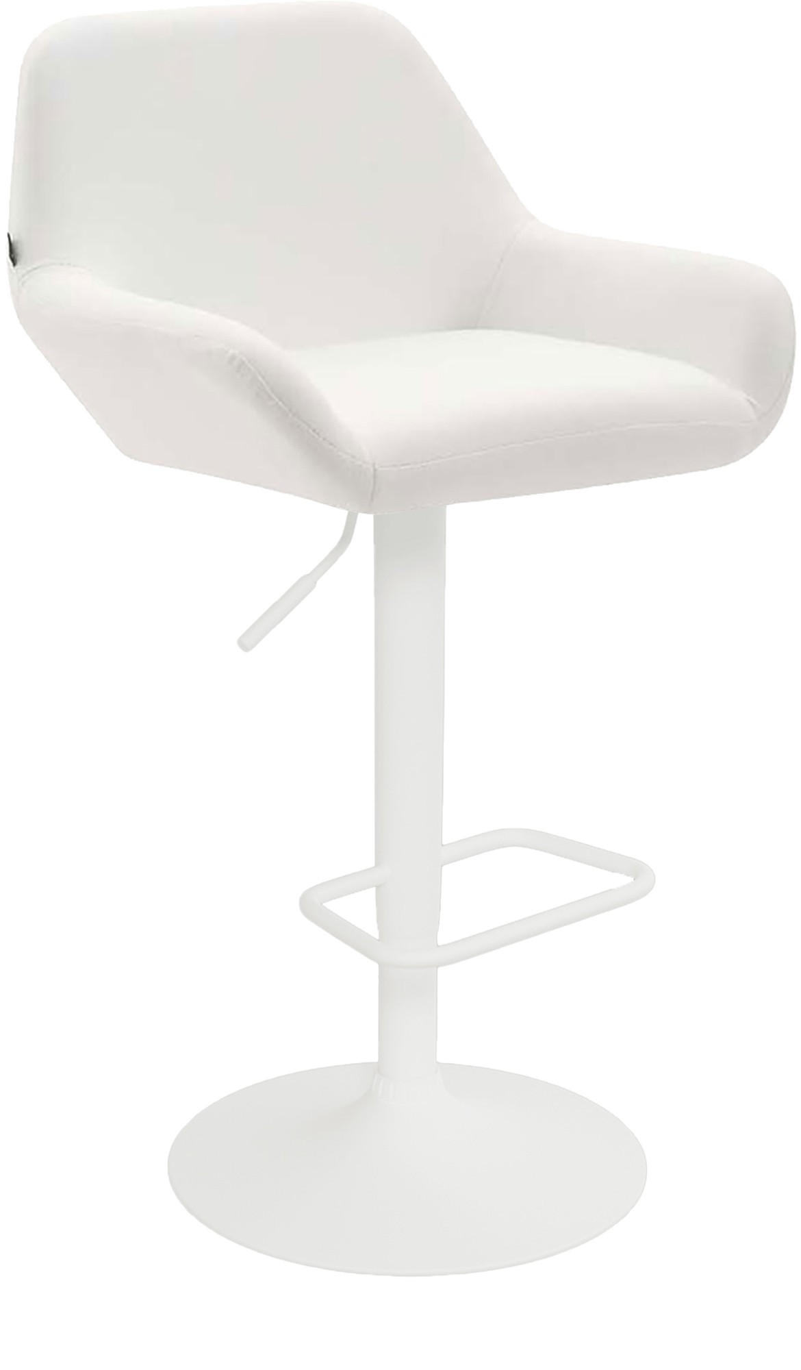 BARHOCKER Detmold 89-109x51x52 cm weiß - Weiß, Leder (51/89/52cm) - furnicato