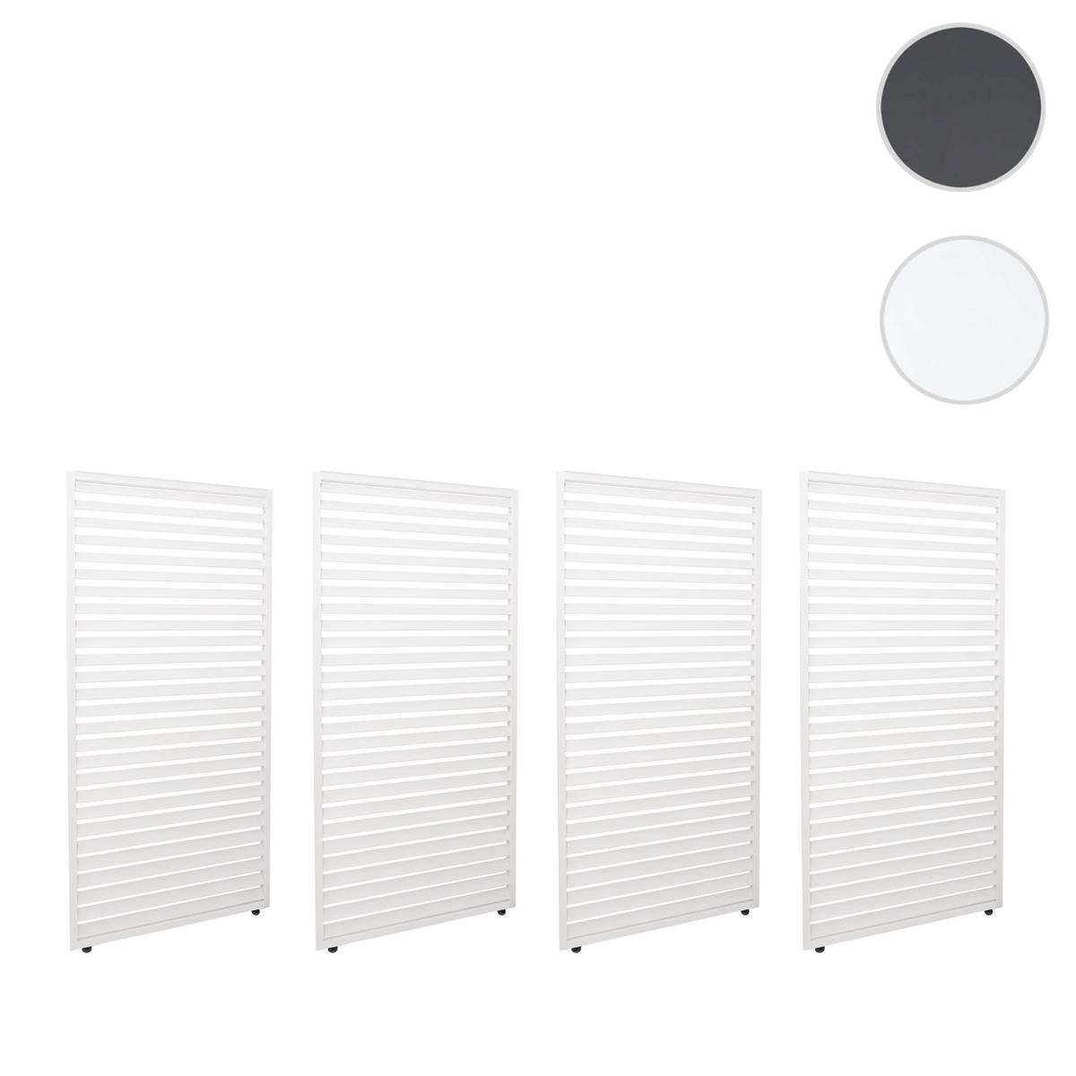 PANEELE 4er-Set für Pergola 204x369cm Weiß - Weiß, Metall (369/204/4cm) - BERLINLODGE