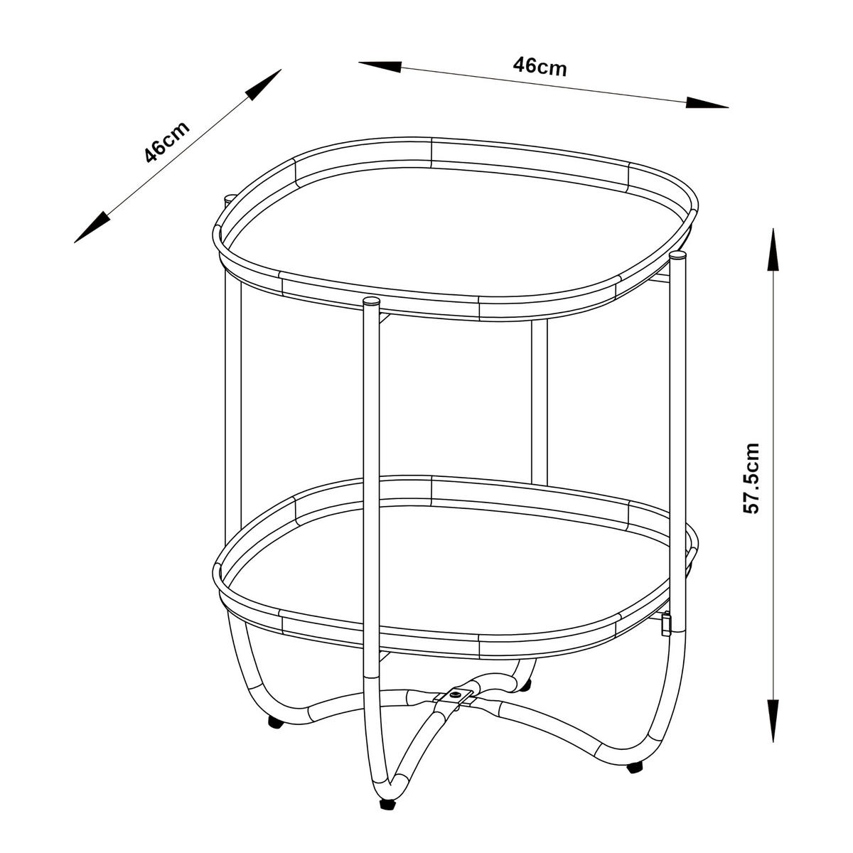 TABLETTTISCH Sandefjord - Schwarz, Metall (46/46/57.5cm) - [en.casa]