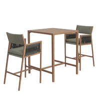 BARSET hranatý Green, sada 3 ks - zelená, textil (90/90/115cm) - MCW