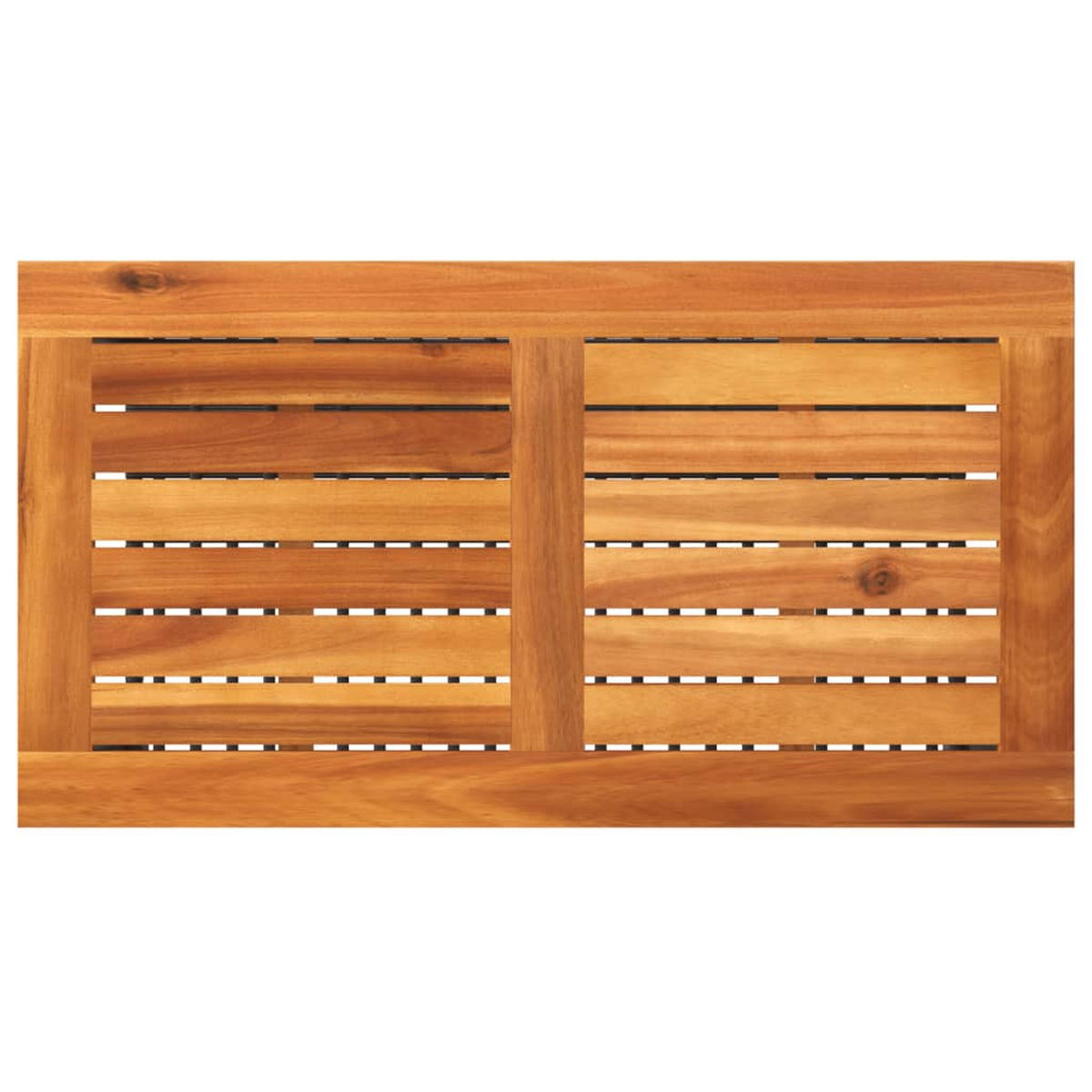 GARTENTISCH Schwarz 70/38/42 Cm Poly Rattan Akazienholz - Schwarz, Kunststoff (70/38/42cm) - vidaXL