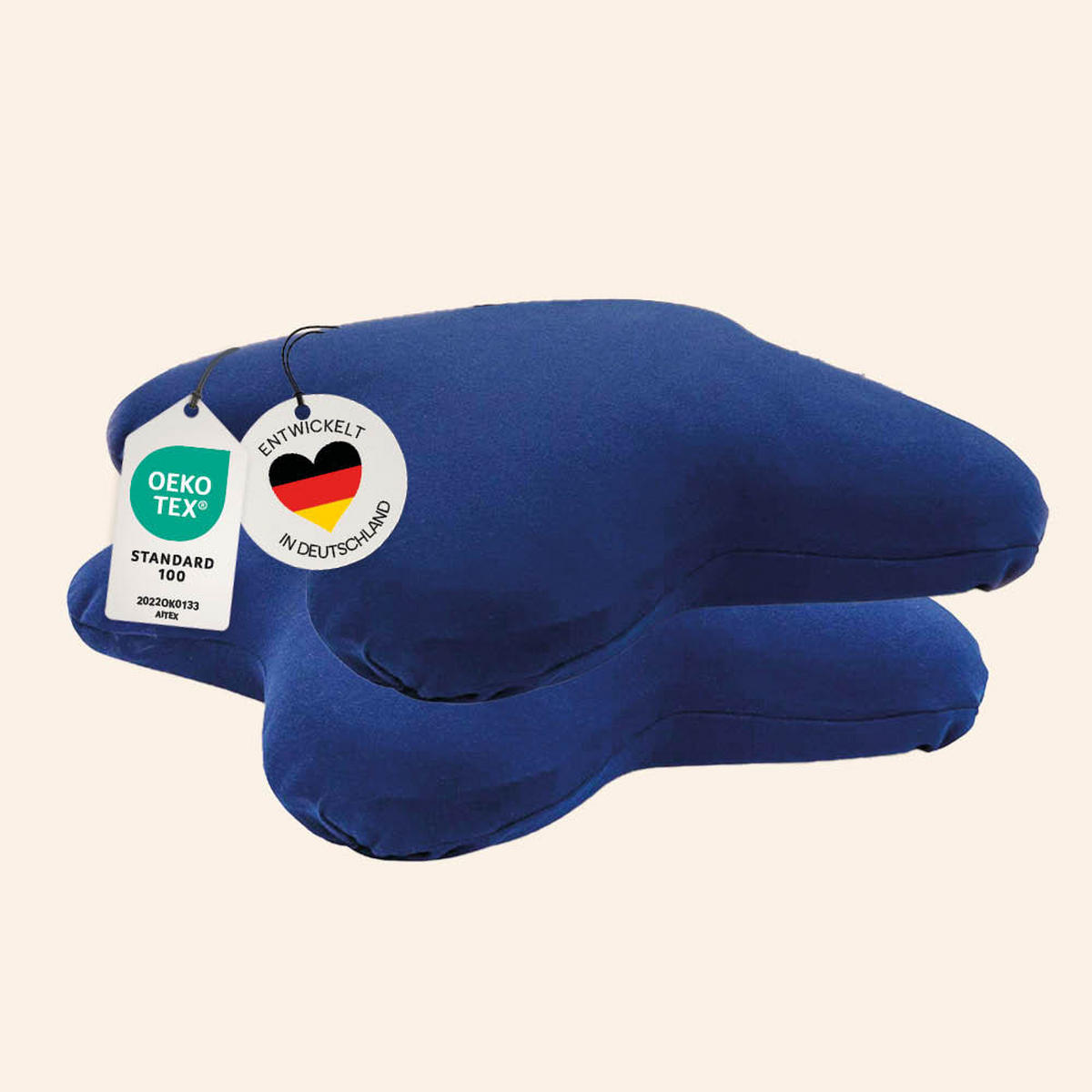 KISSENBEZUG für Schmetterlingskissen, DOPPELPACK Blau 56x48 cm - Blau, Textil (48/56cm) - casimum